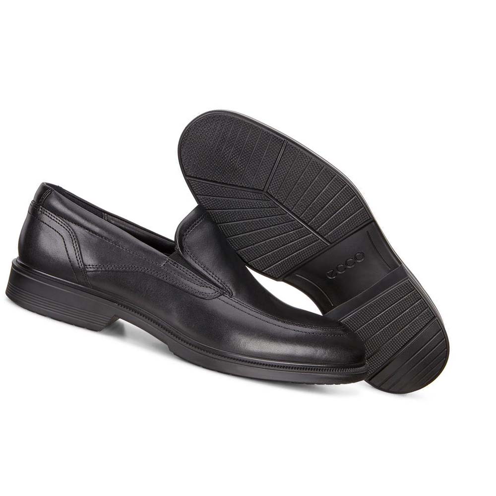 Men's Ecco Lisbon Apron Slip On Dress Shoes Black | Canada 519FDN